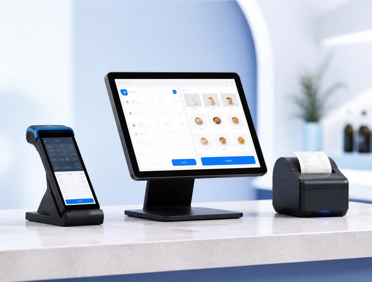 Countertop point of sale terminal with a handheld ordering device and receipt printer